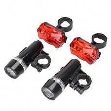 Coz-Light Bicycle Lights-Front and Rear-Super Bright 5 LED-2 Pack (2 headlights and 2 taillights)-Easy Mount-Waterproof - B07DLCX47C